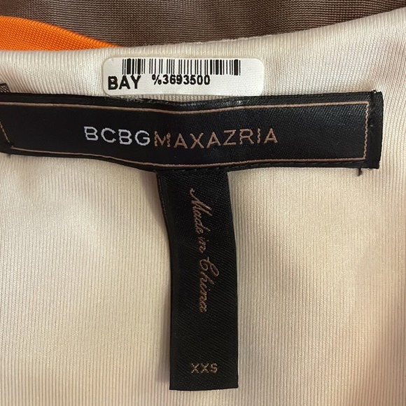 BCBGMaxAzria Silky Rayon Orange Pink Dress - Picture 6 of 8